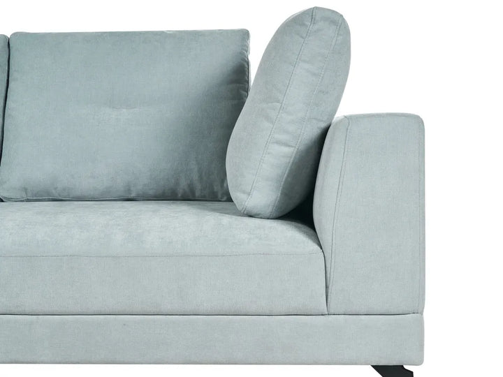 Corner Sofa 3 Seater Chenille Light Blue Right Hand Yvera