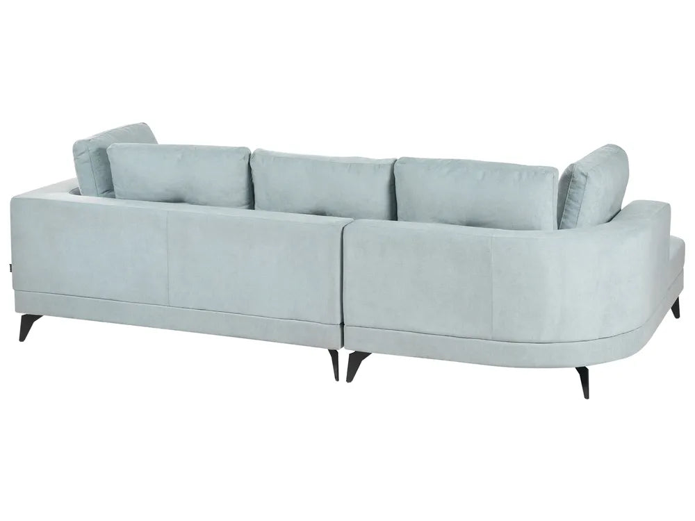 Corner Sofa 3 Seater Chenille Light Blue Right Hand Yvera