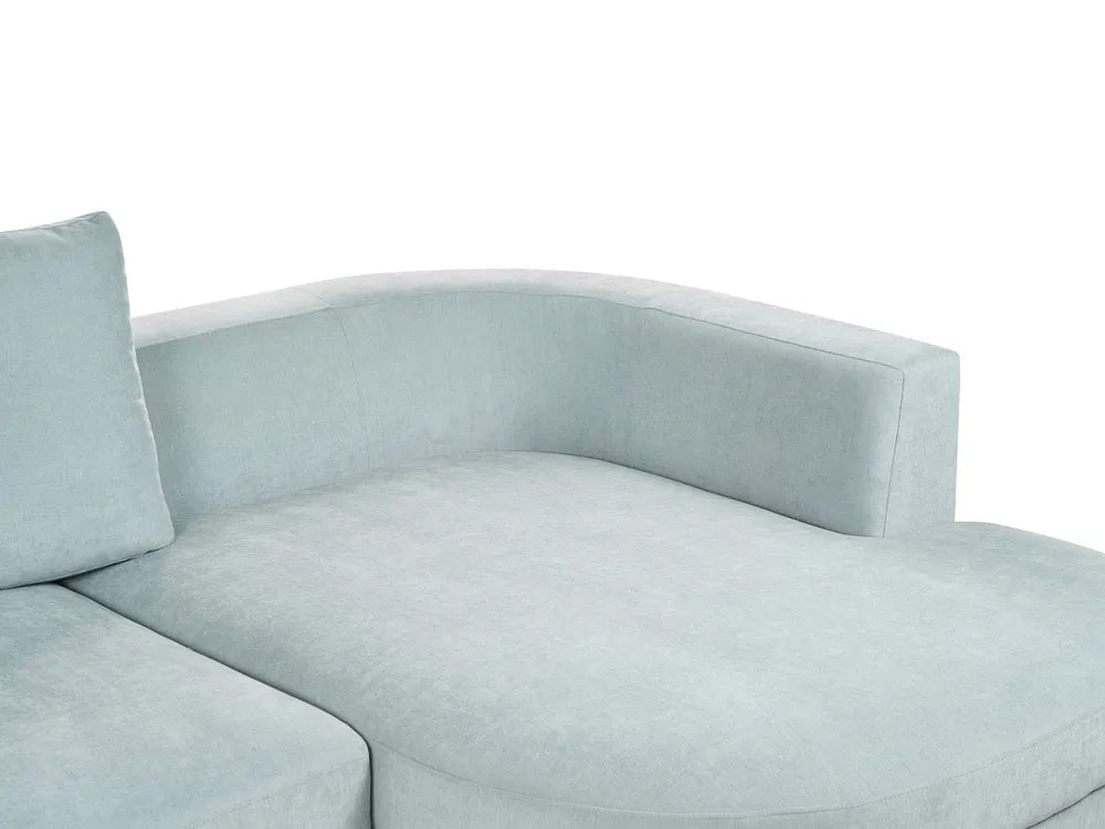 Corner Sofa 3 Seater Chenille Light Blue Left Hand Yvera