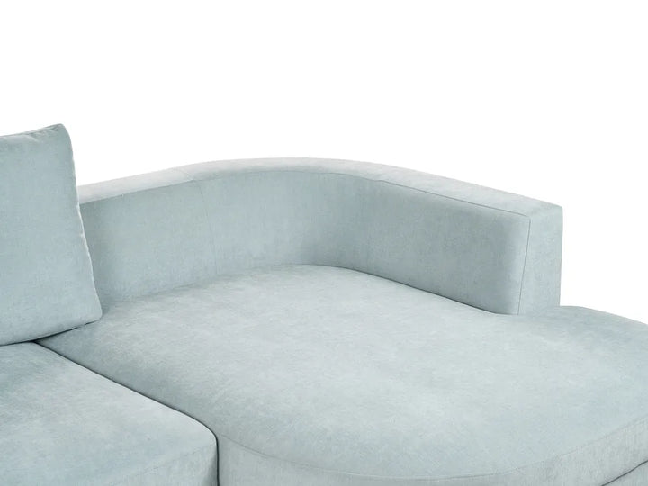 Corner Sofa 3 Seater Chenille Light Blue Left Hand Yvera