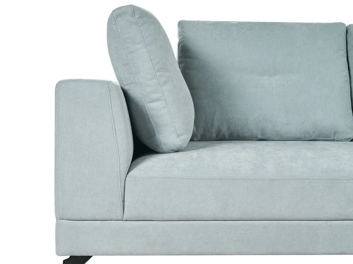 Corner Sofa 3 Seater Chenille Light Blue Left Hand Yvera