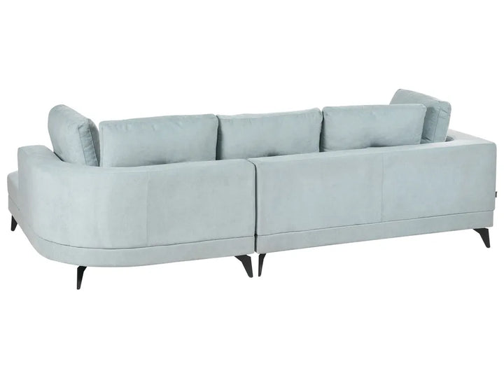 Corner Sofa 3 Seater Chenille Light Blue Left Hand Yvera