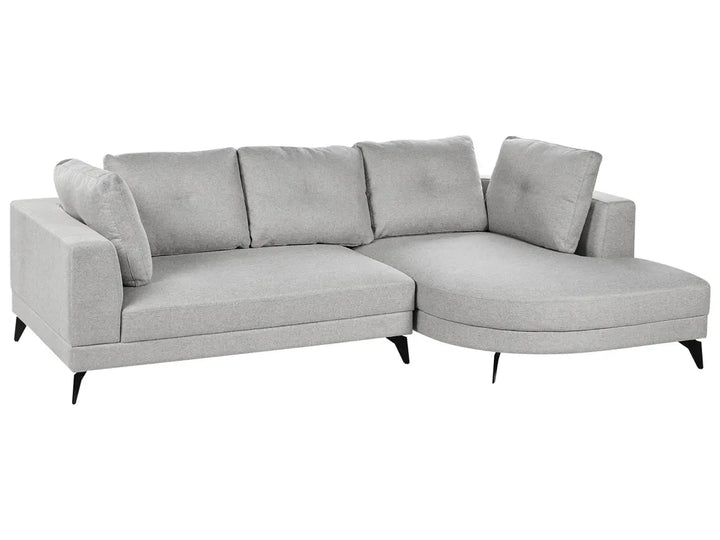 Corner Sofa 3 Seater Faux Linen Grey Left Hand Yvera