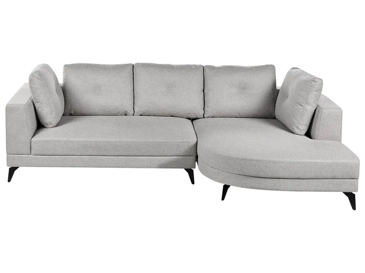 Corner Sofa 3 Seater Faux Linen Grey Left Hand Yvera