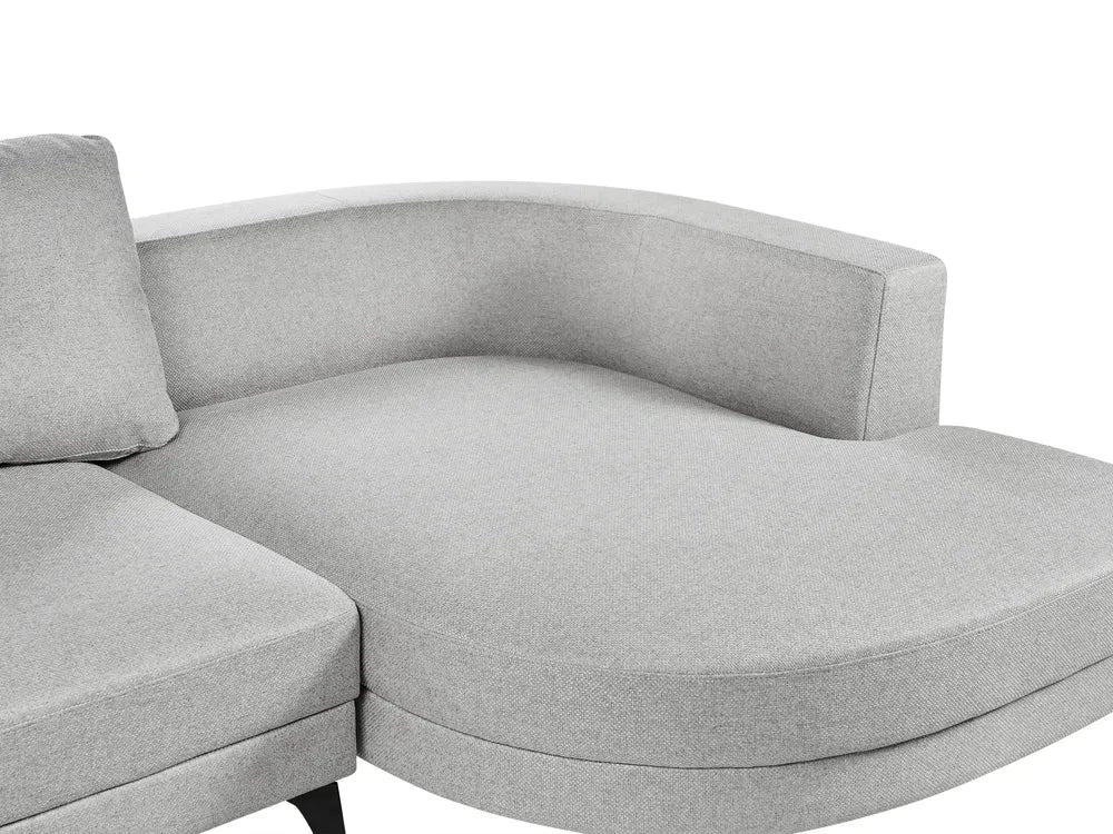 Corner Sofa 3 Seater Faux Linen Grey Left Hand Yvera