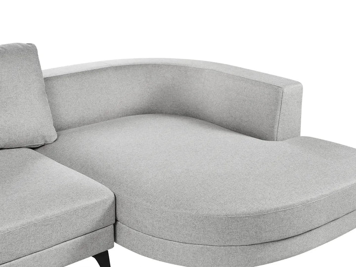 Corner Sofa 3 Seater Faux Linen Grey Left Hand Yvera