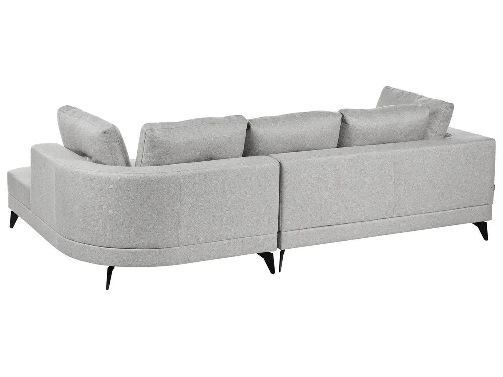 Corner Sofa 3 Seater Faux Linen Grey Left Hand Yvera