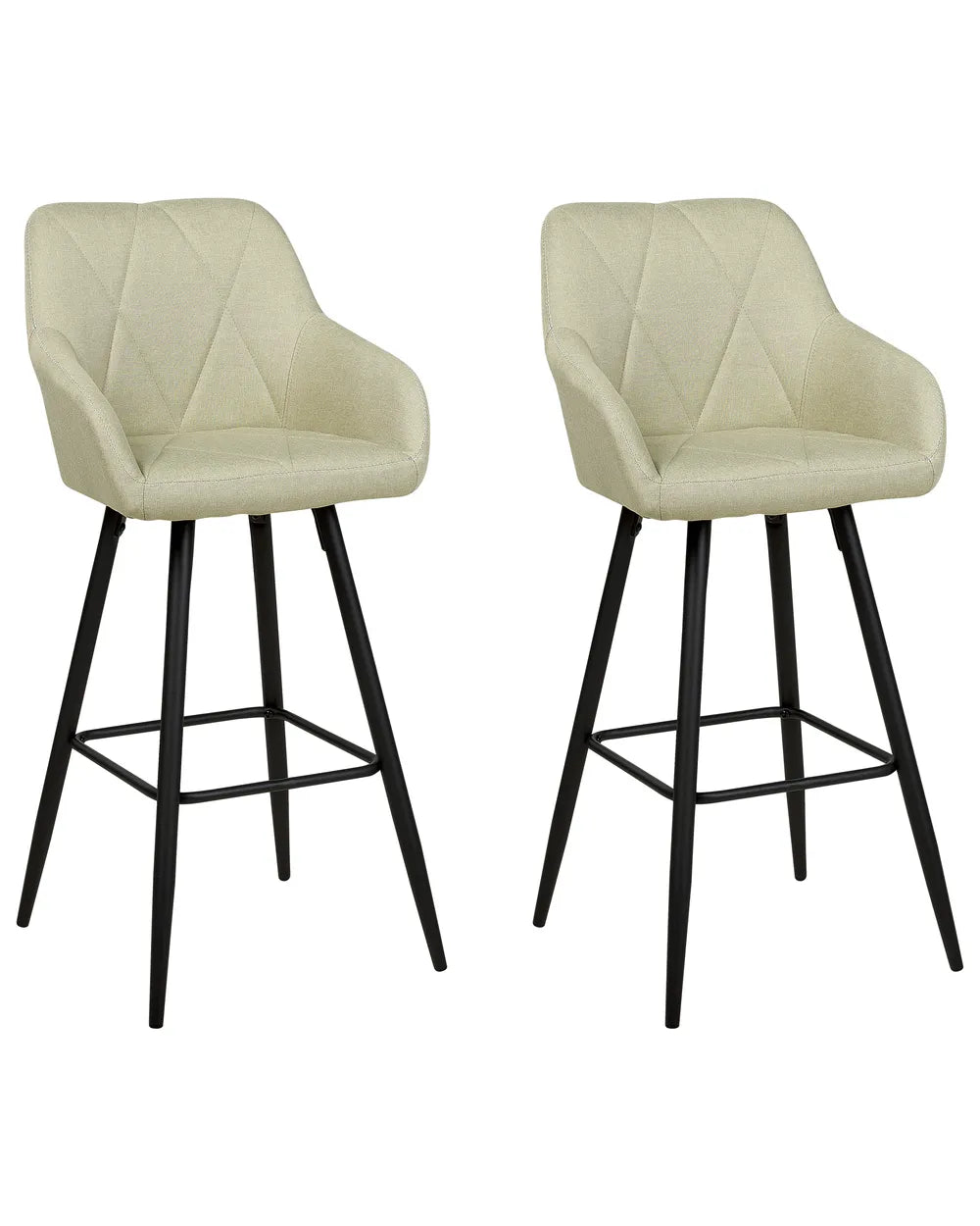 Set of 2 Bar Chairs Light Green Solid Craftship Xalana