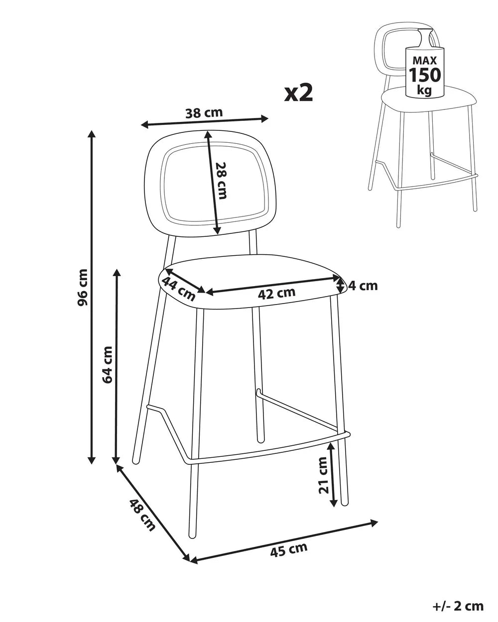 Set of 2 Bar Chairs Velvet Golden Brown Comfortable Seating Avello