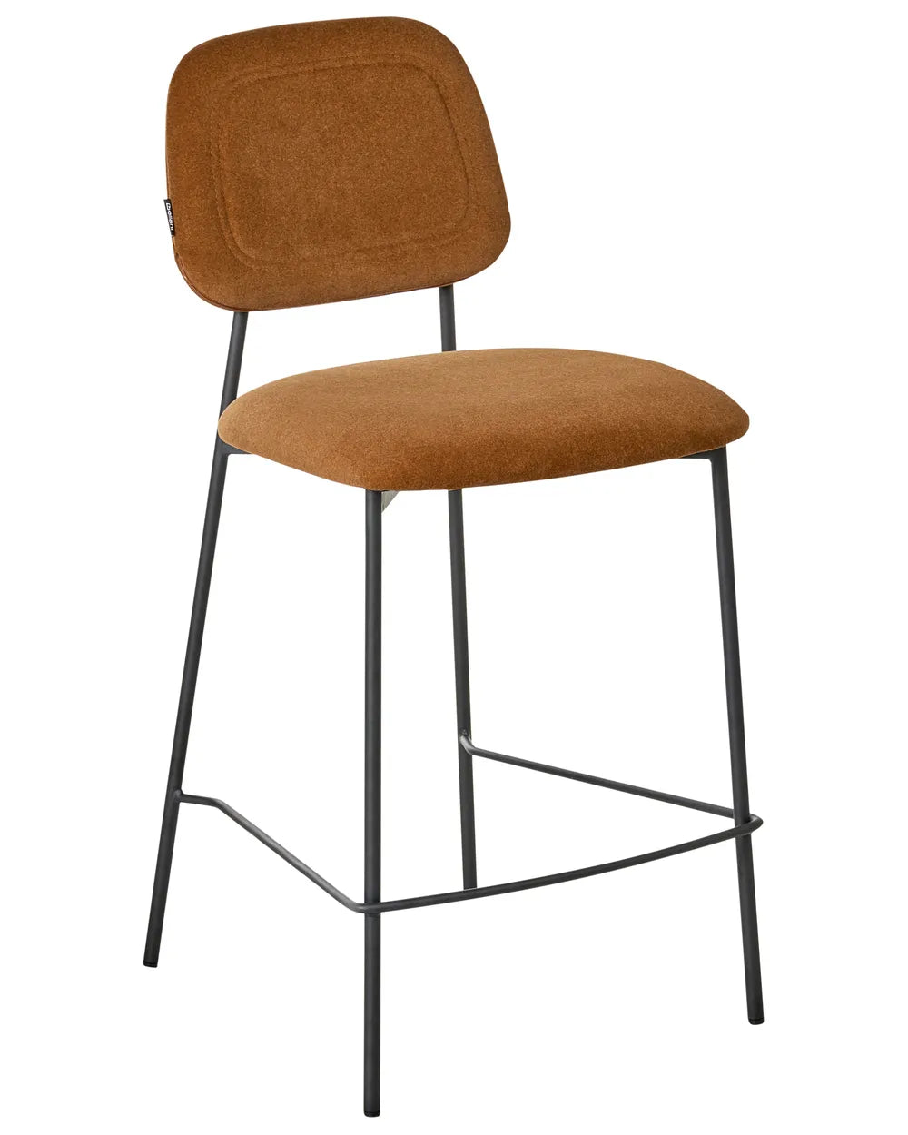 Set of 2 Bar Chairs Velvet Golden Brown Comfortable Seating Avello