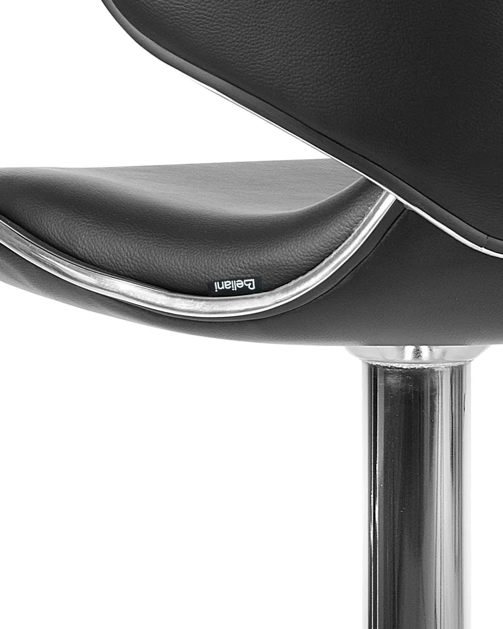 Set of 2 Bar Chairs Faux Leather Swivel Black Elegant Design Fresto