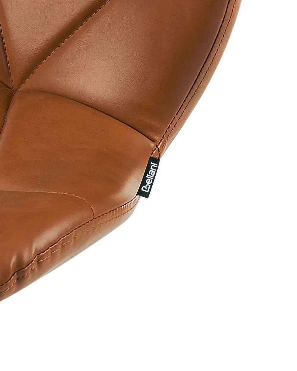 Set of 2 Bar Chairs Faux Leather Swivel Golden Brown Solvia