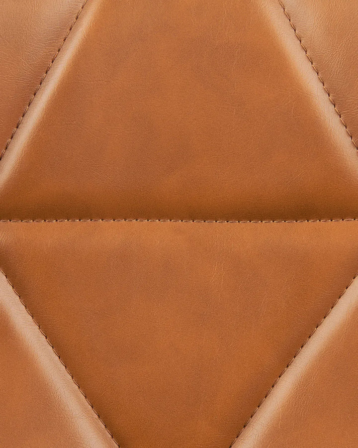 Set of 2 Bar Chairs Faux Leather Swivel Golden Brown Solvia