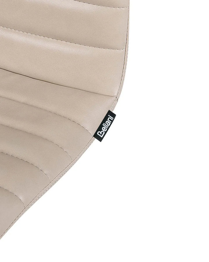 Set of 2 Bar Chairs Faux Leather Swivel Light Beige 360° Swivel Levora