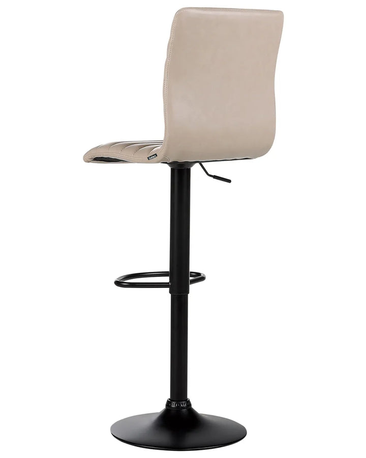 Set of 2 Bar Chairs Faux Leather Swivel Light Beige 360° Swivel Levora