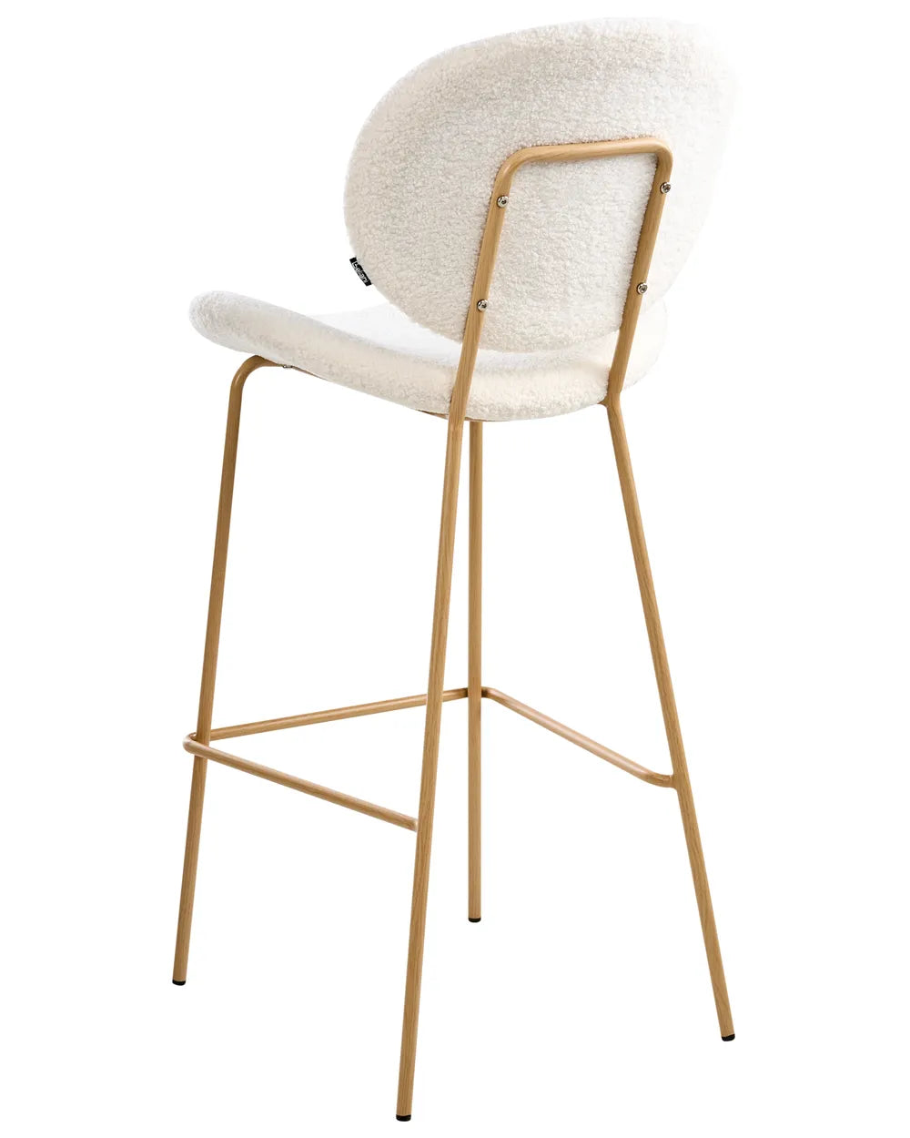 Set of 2 Bar Chairs Boucle White Comfortable Footrest Orlian