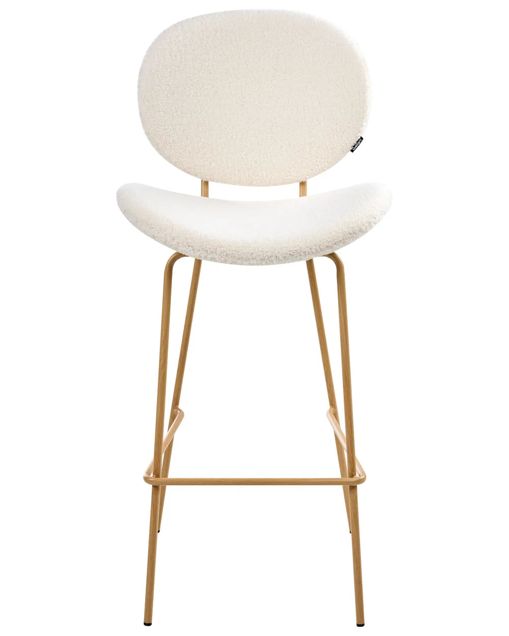 Set of 2 Bar Chairs Boucle White Comfortable Footrest Orlian