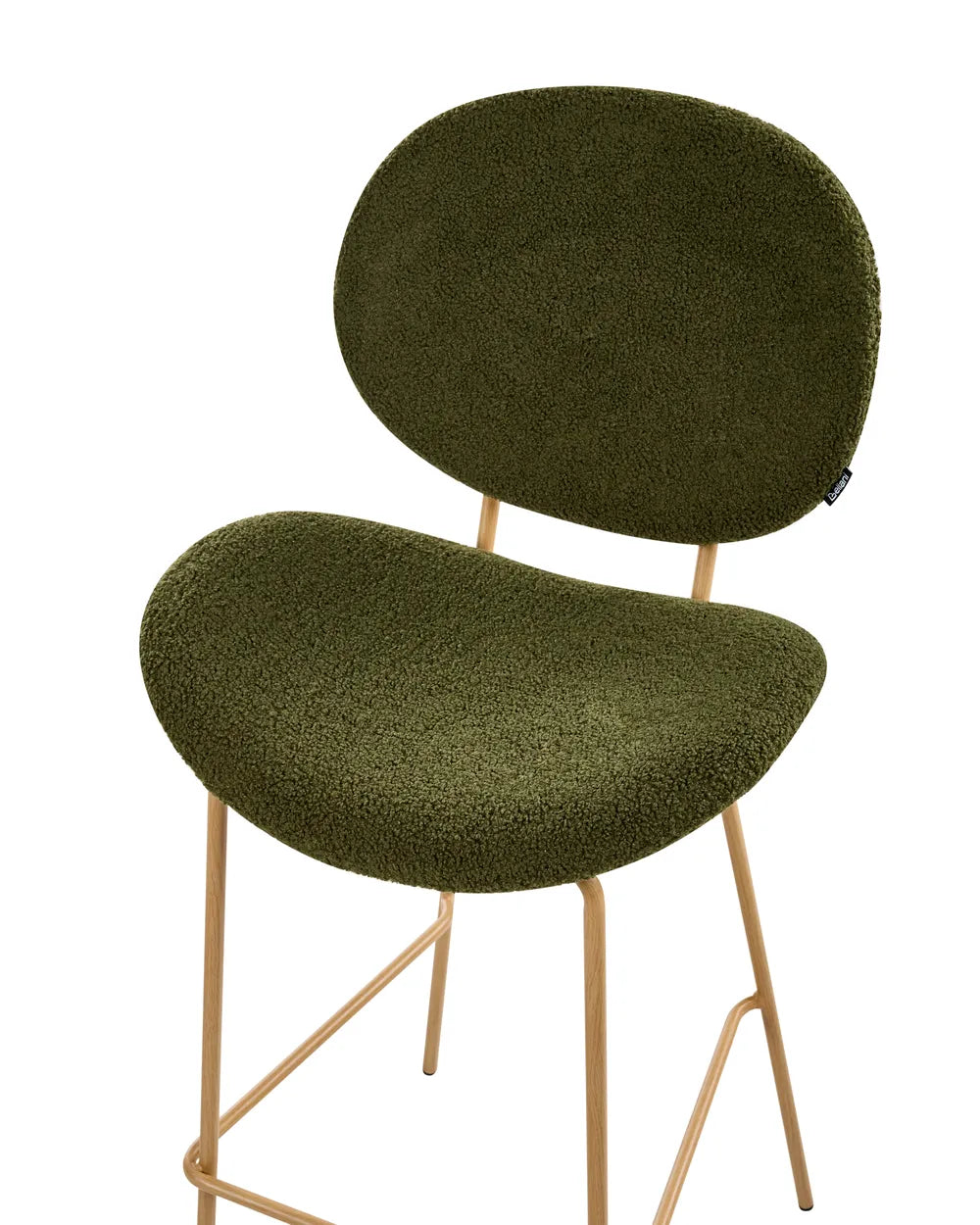 Set of 2 Bar Chairs Boucle Dark Green High Quality Orlian