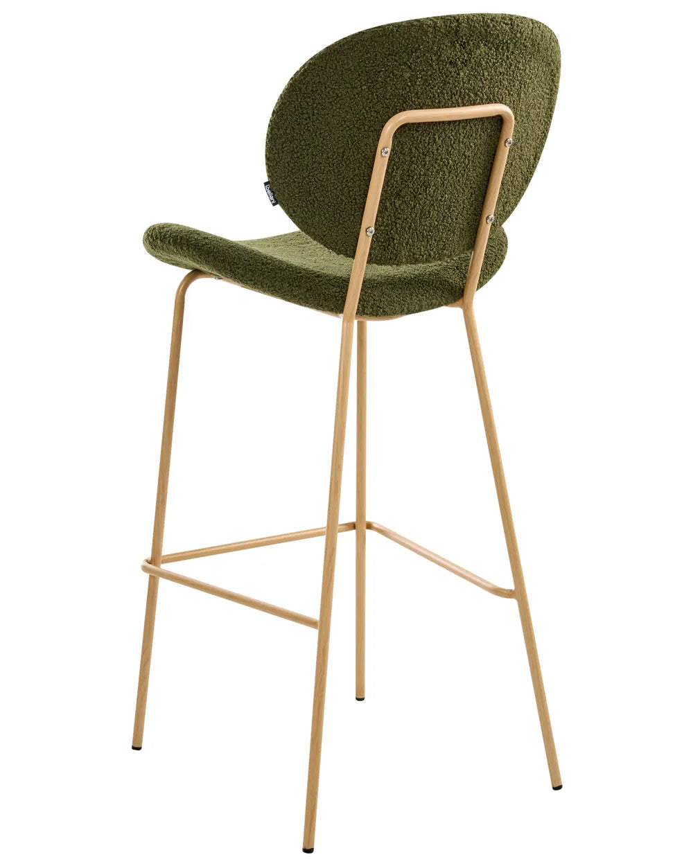 Set of 2 Bar Chairs Boucle Dark Green High Quality Orlian