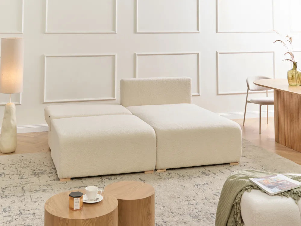 Modular Corner Sofa Boucle Off-White Left Hand Averni