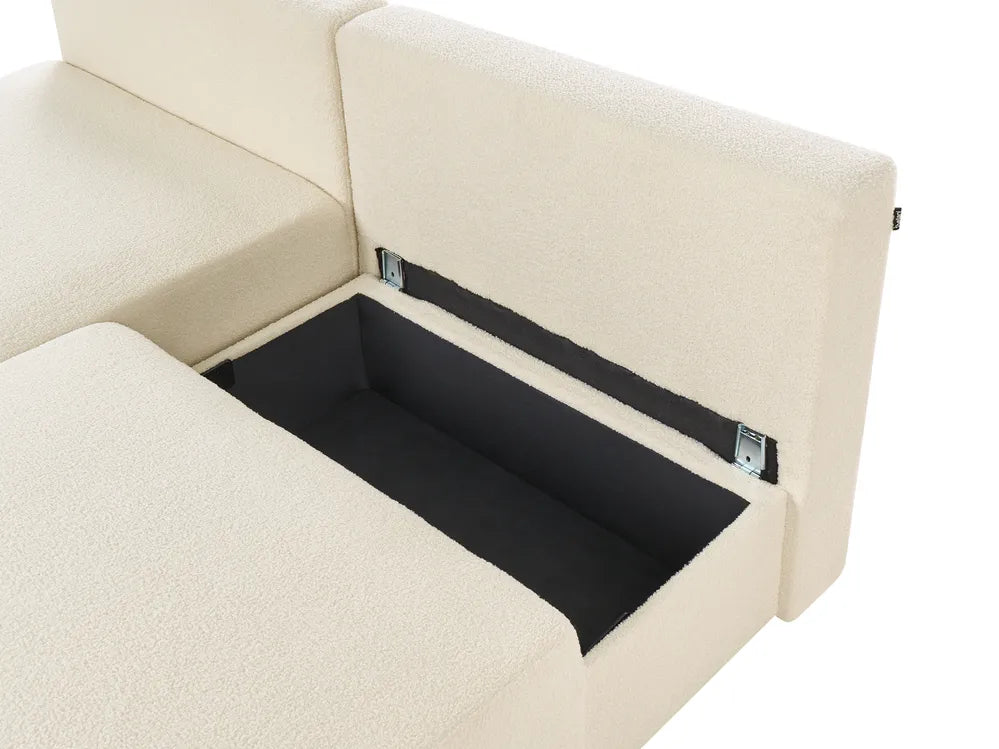 Modular Corner Sofa Boucle Off-White Left Hand Averni