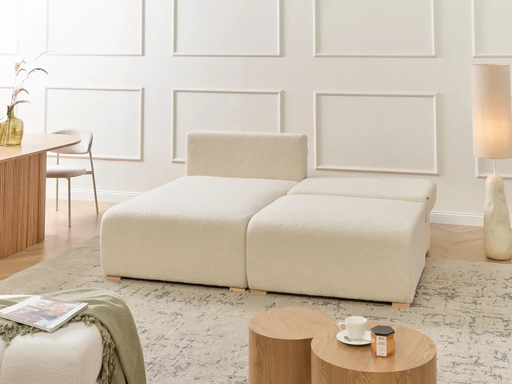 Modular Corner Sofa Boucle Off-White Right Hand Averni