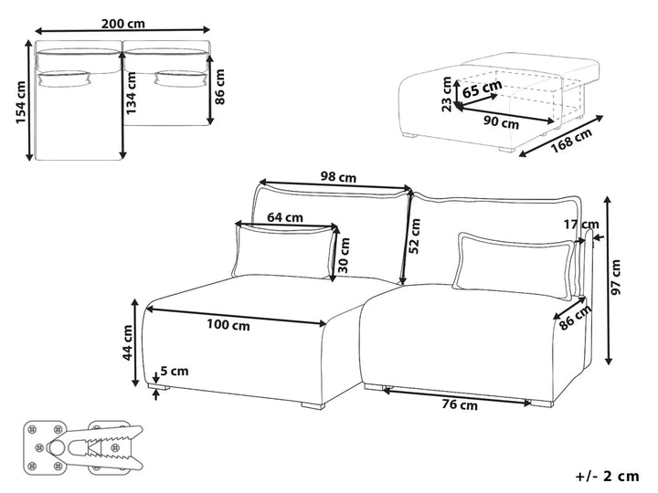 Modular Corner Sofa Boucle Brown Right Hand Averni