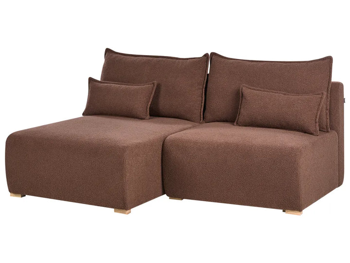 Modular Corner Sofa Boucle Brown Right Hand Averni