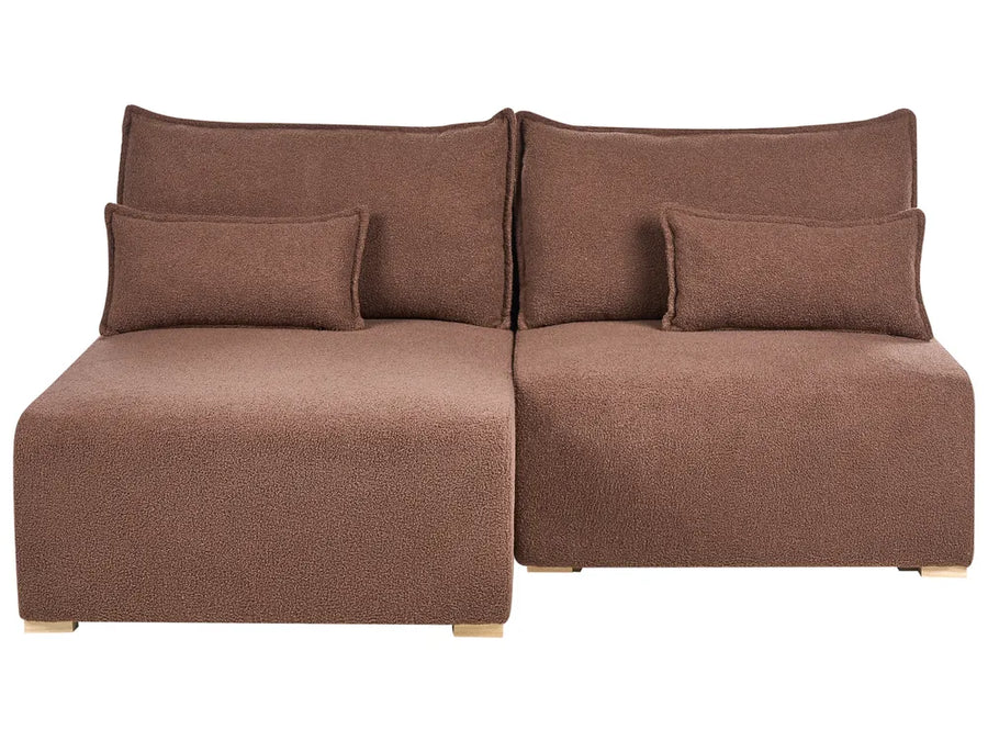 Modular Corner Sofa Boucle Brown Right Hand Averni