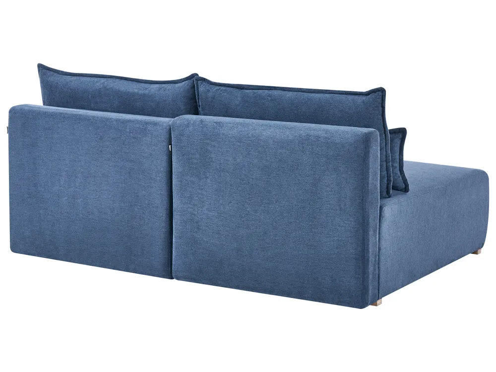 Modular Corner Sofa Fabric Blue Right Hand Averni