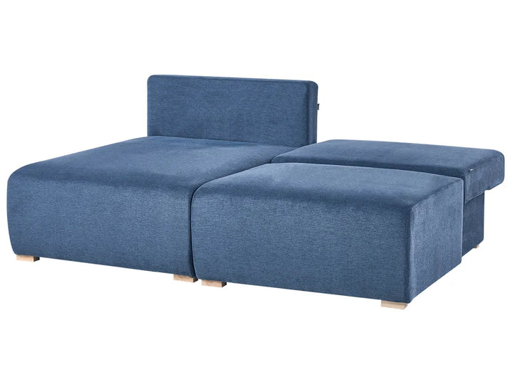 Modular Corner Sofa Fabric Blue Right Hand Averni