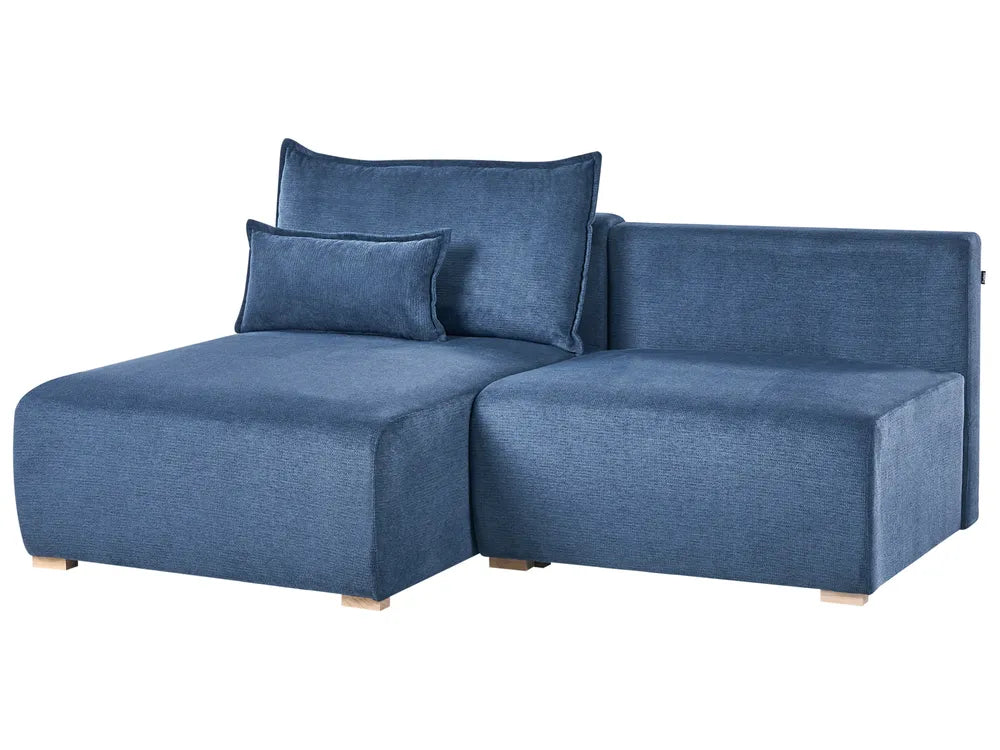 Modular Corner Sofa Fabric Blue Right Hand Averni