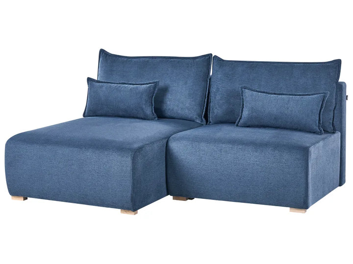 Modular Corner Sofa Fabric Blue Right Hand Averni