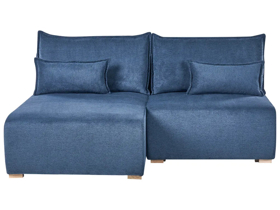 Modular Corner Sofa Fabric Blue Right Hand Averni