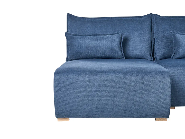Modular Corner Sofa Fabric Blue Right Hand Averni