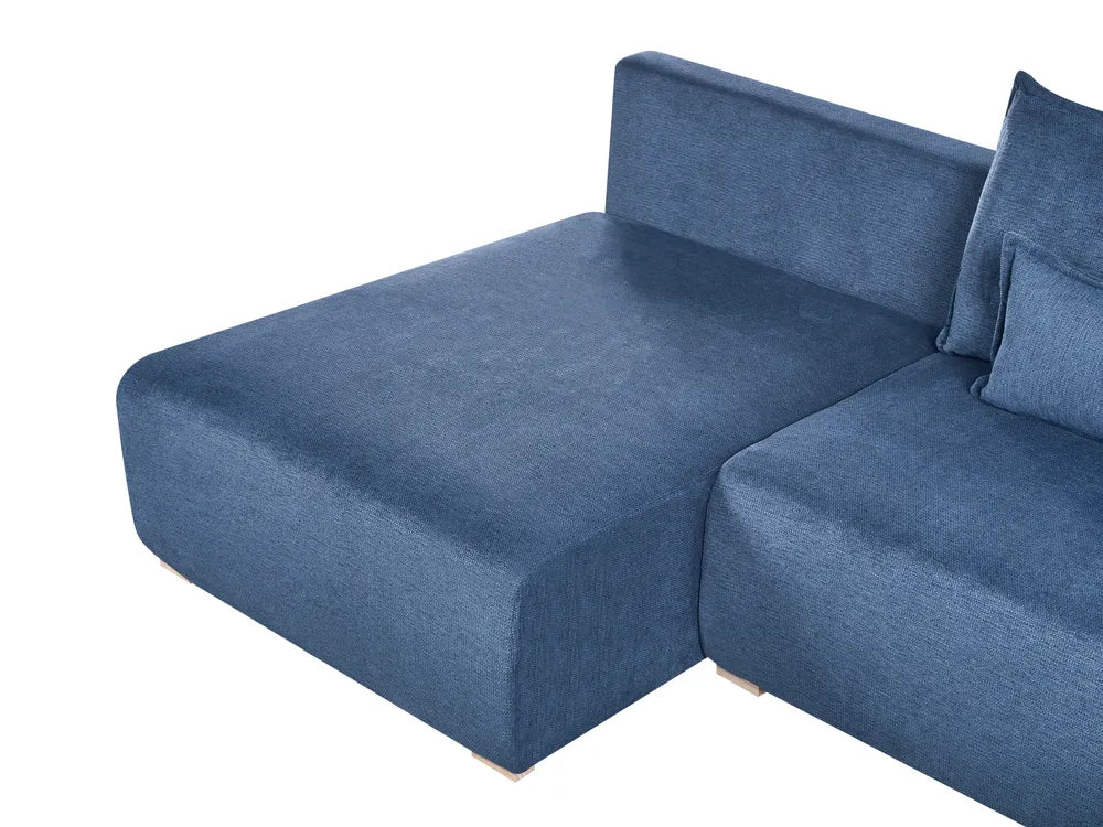 Modular Corner Sofa Fabric Blue Right Hand Averni