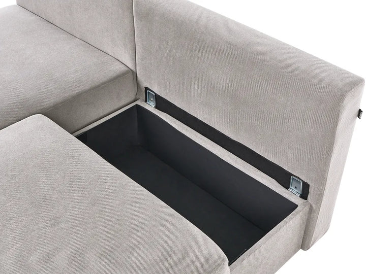 Modular Corner Sofa Fabric Grey Right Hand Averni