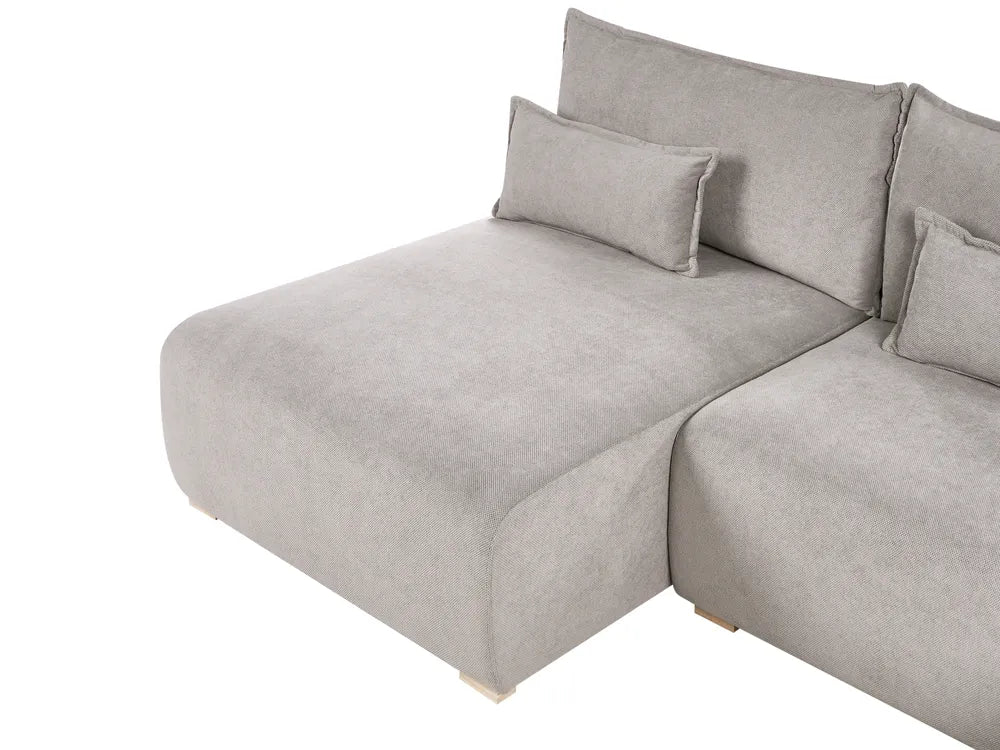 Modular Corner Sofa Fabric Grey Right Hand Averni