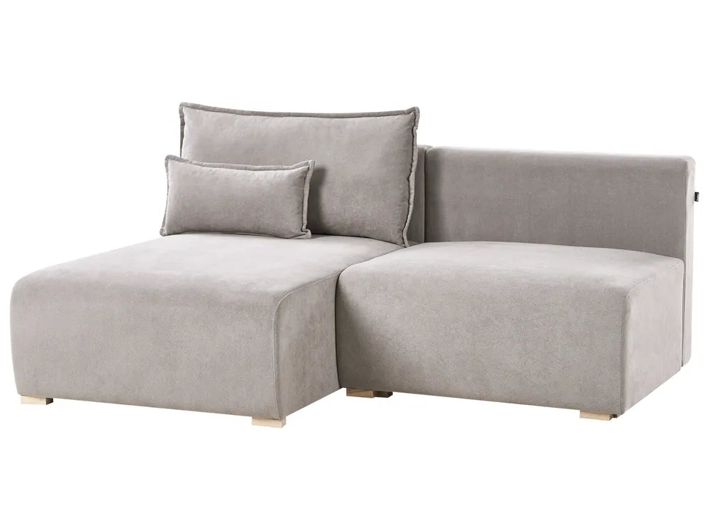 Modular Corner Sofa Fabric Grey Right Hand Averni