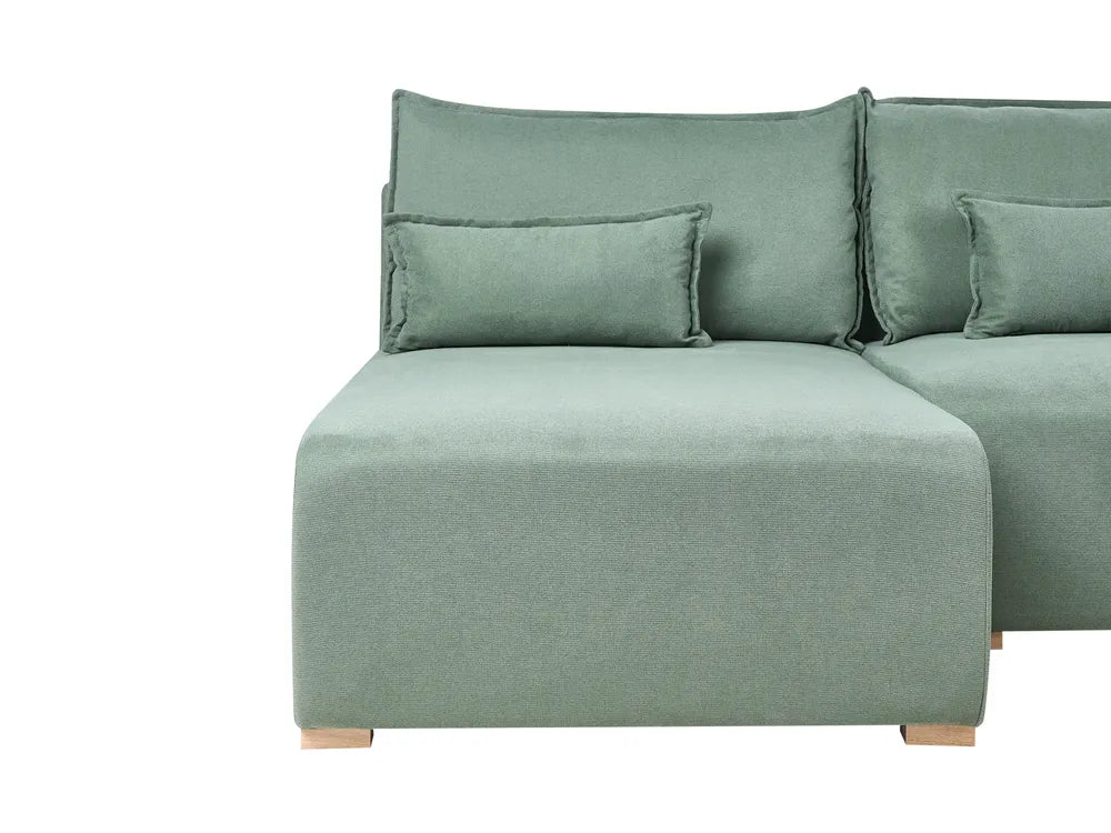 Modular Corner Sofa Fabric Light Green Right Hand Averni