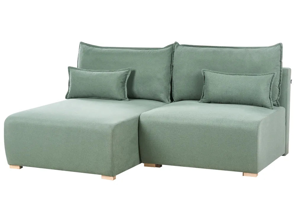 Modular Corner Sofa Fabric Light Green Right Hand Averni