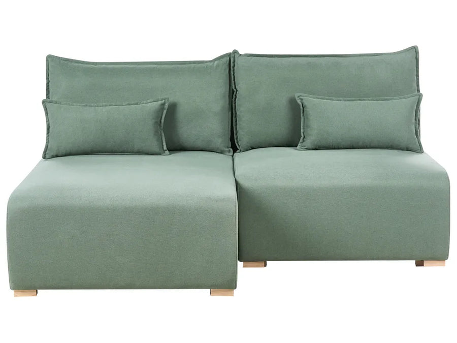 Modular Corner Sofa Fabric Light Green Right Hand Averni
