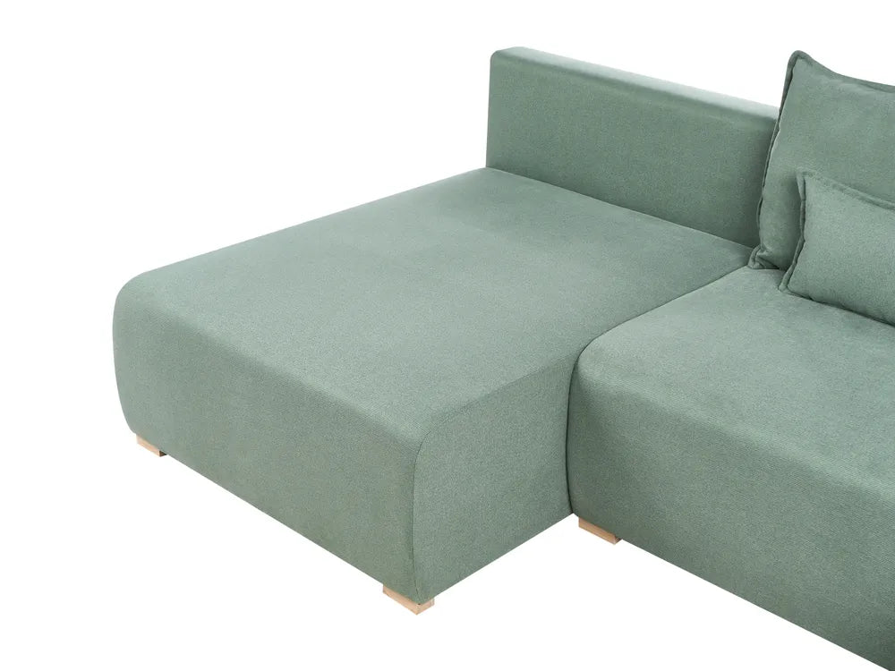 Modular Corner Sofa Fabric Light Green Right Hand Averni
