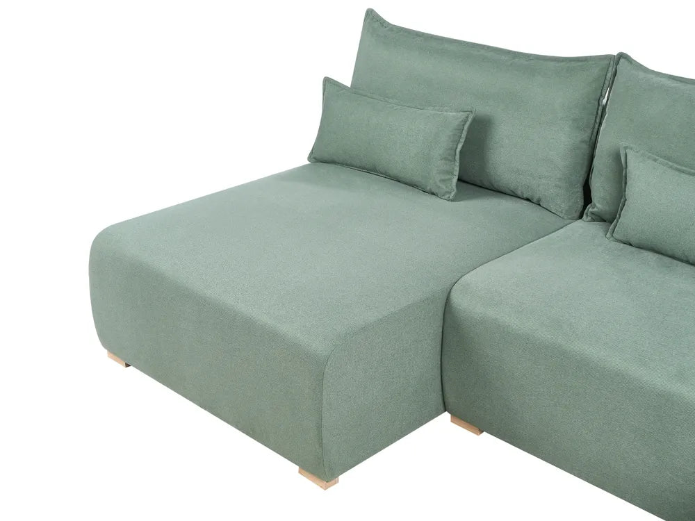 Modular Corner Sofa Fabric Light Green Right Hand Averni