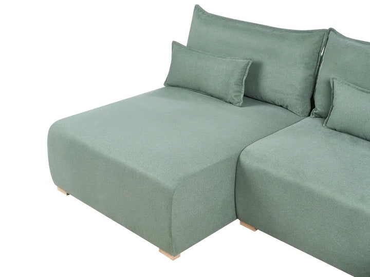 Modular Corner Sofa Fabric Light Green Right Hand Averni