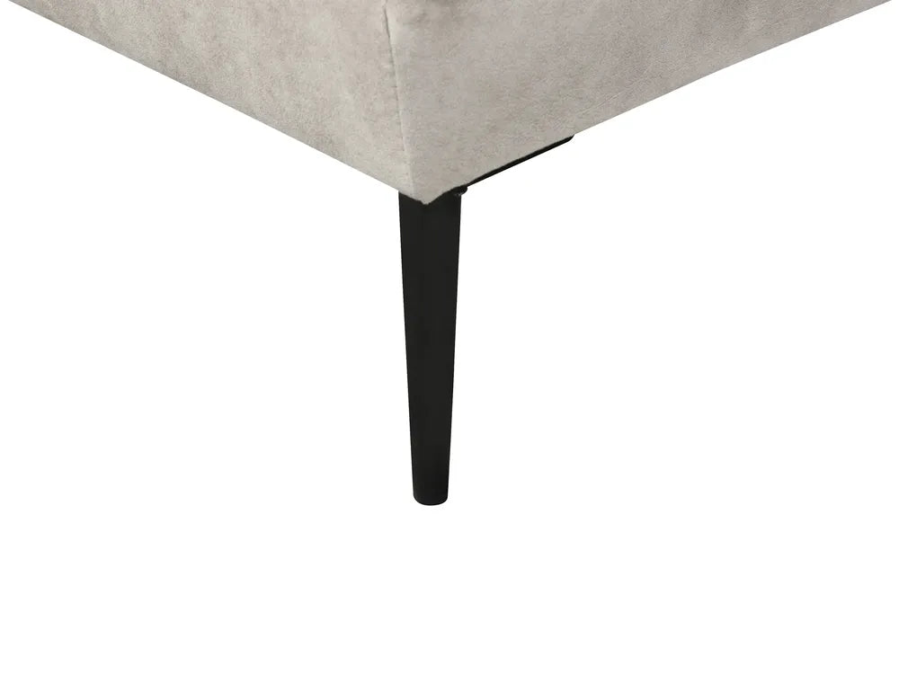 Corner Sofa 3 Seater Velvet Grey Left Hand Weller