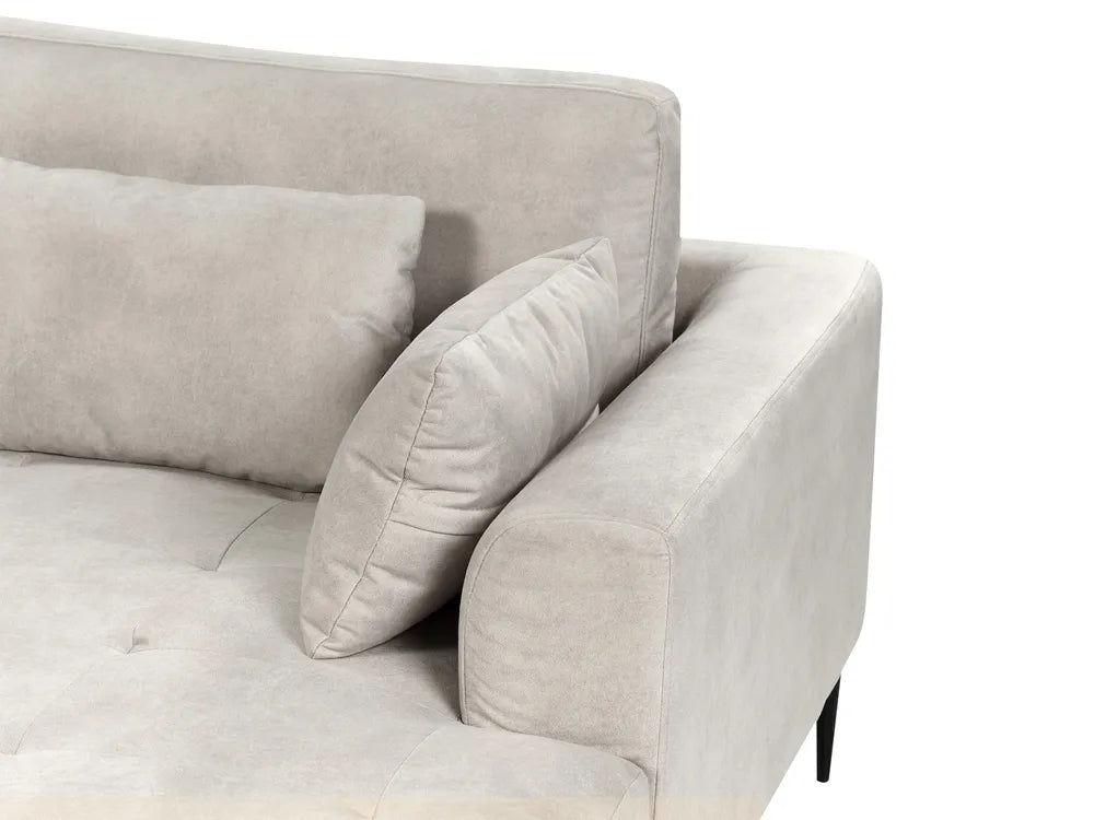 Corner Sofa 3 Seater Velvet Grey Left Hand Weller