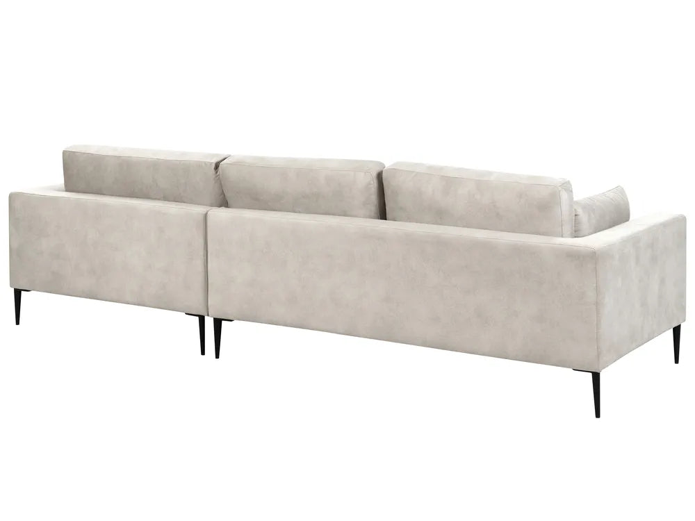 Corner Sofa 3 Seater Velvet Grey Left Hand Weller