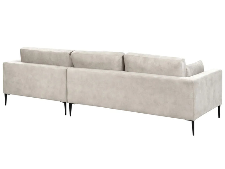 Corner Sofa 3 Seater Velvet Grey Left Hand Weller