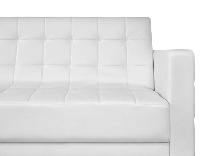 Modular Corner Sofa Bed 4 Seater Faux Leather White Right Hand Denby